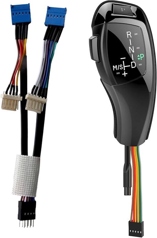 Manopla de Câmbio Automático com LED para BMW E90 E91 E92 E93 E81 E87 E84 E89, Acabamento Preto em Alumínio