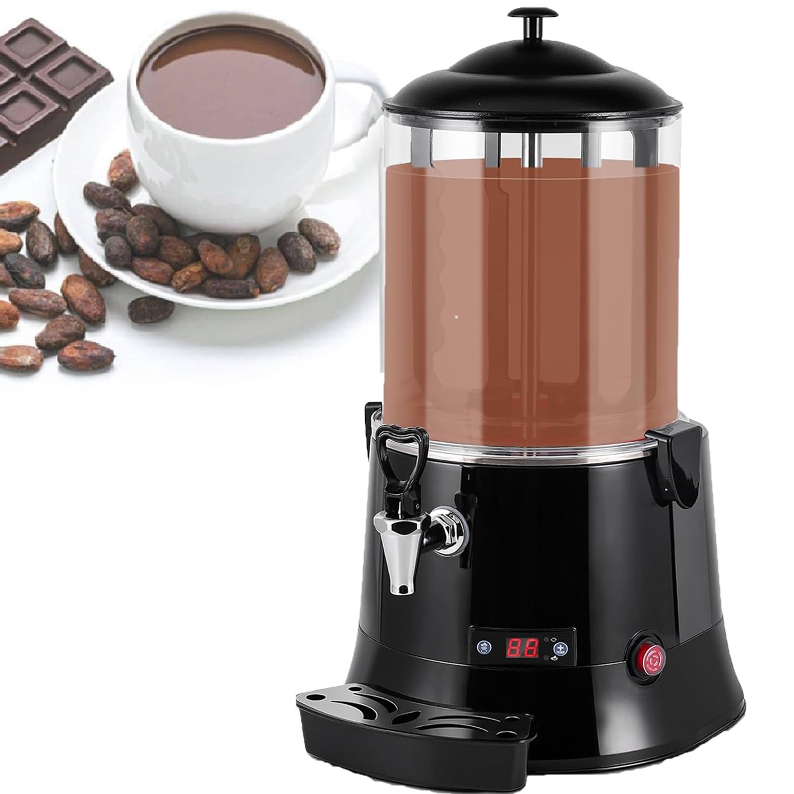 MYUYEE 10L Chocolate Dispenser, Electric Hot Chocolate Warmer,W/Led Display/