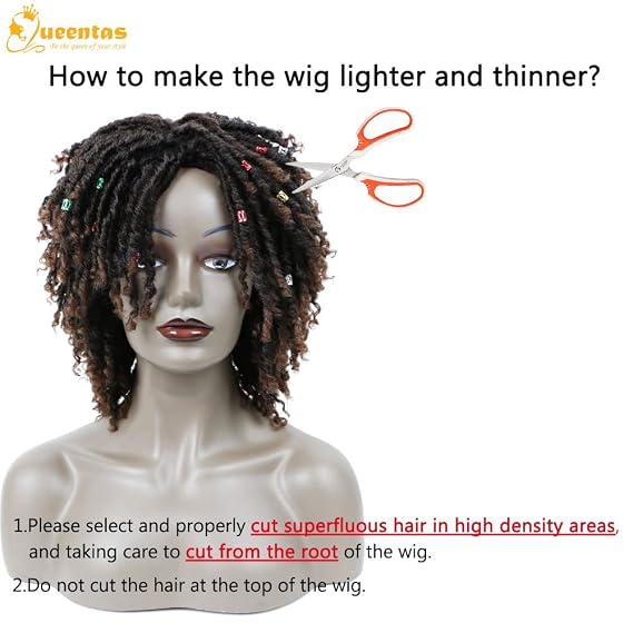 12 Afro Curly Braided Synthetic Dreadlock Wig for Black Women/Men #1B/30 | Lightweight Breathable Cap, Tangle-Free Faux Locs Twist, Secure Fit for All-Day Wear, Daily Parties and Styling