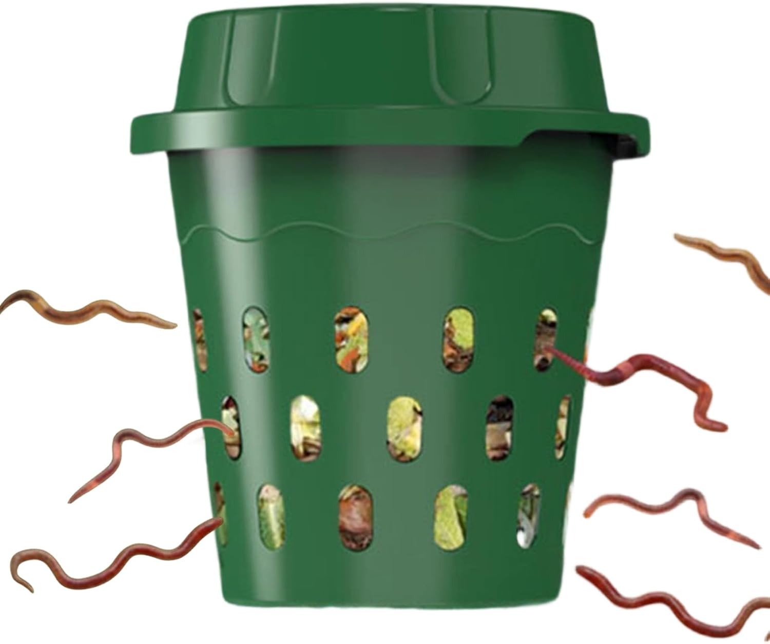 Inground Worm Composter, Ventilated Compost Bin, Medium Size Garden Compost Bin with Aeration Holes, Durable Soil Recycling, Worm Composting with Eco Design, Backyard for Garden Vegetable