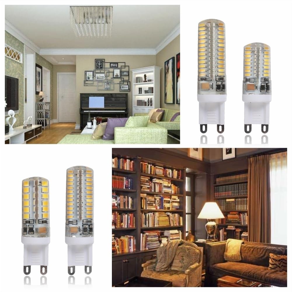 HHF Illuminazione domestica, Confezione da 50, Lampadina LED a Mais 3W/5W/7W AC220V-240V G9 SMD3014 Lampada a LED a 360 gradi(Cold White,7W)
