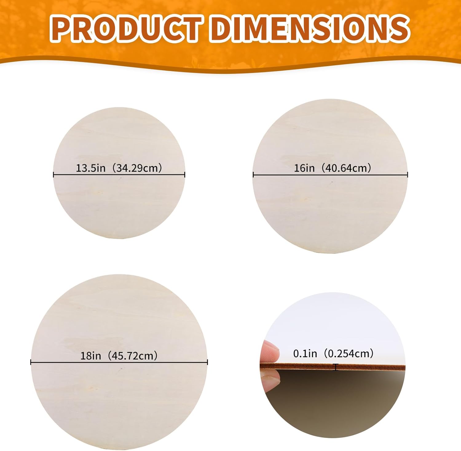 Unfinished Wood Circles for Crafts, Wood Sign Blank Round Wooden Discs for DIY Crafts Door Hanger Sign, Painting, Wooden Plaques for Crafts (12 Pcs,18 inch)