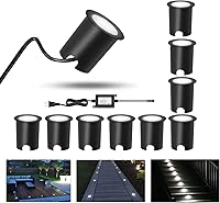 Vista 11 de RNEHON - Luz LED empotrable blanca natural, 12 V, luces de bajo voltaje con carcasa protectora, Φ1.18 luces de paisaje al aire libre para jardín