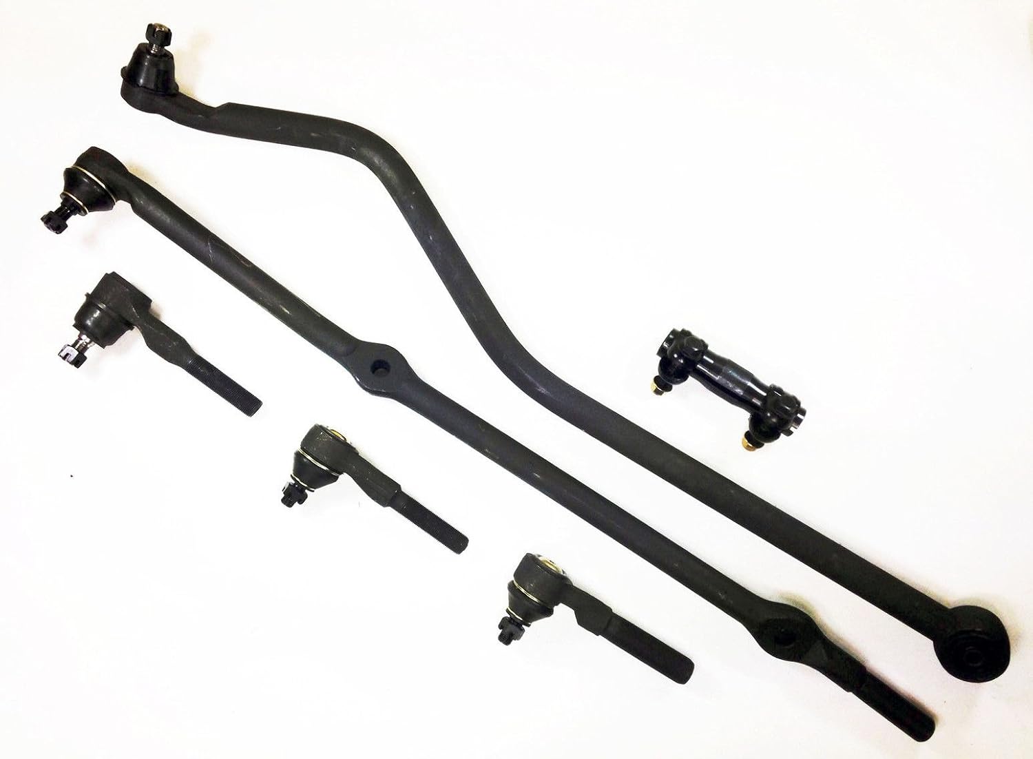 PartsW - 6 Pc Steering Kit Compatible with Jeep Grand Cherokee 1993-1998 4.0L 6CYL L Models/Front Inner Outer Tie Rods + Adjusting Sleeves + Track Bar + Outer Tie Rod End