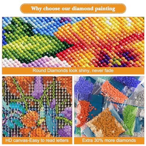 DAERLE Highland Cow Diamond Art Painting Kits for Adults DIY 5D Diamond Painting Stained Glass Kits - Image 4