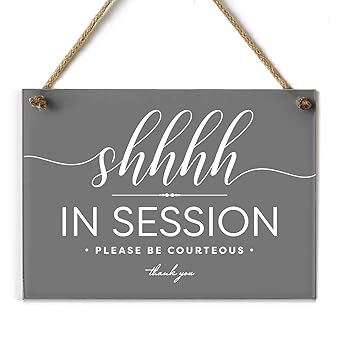 5x7 Inch Shhhh Session In Progress ~ Exclusive Value Series with Elegant Designer Graphics ~ Ready to Hang (Gray)