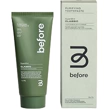 Before - Classic Anti-Cavity Natural Toothpaste with Fluoride - Vegan, SLS Free, Reduces Plaque for Gum Health, Balanced Foaming, Low Abrasion, Minty Fresh, Plant-Based Tube, Made in The USA - 3.5oz