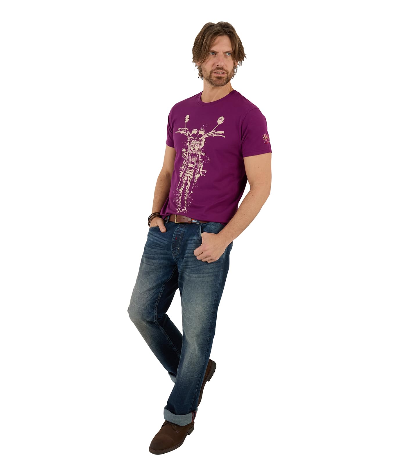 Sketchy Bike T-Shirt Size Medium Plum   Men's