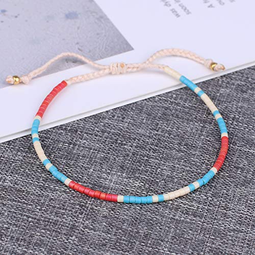 Image of KELITCH Miyuki Friendship Bracelet Boho Seed Beads Women Thin Strand Bracelets Adjustable