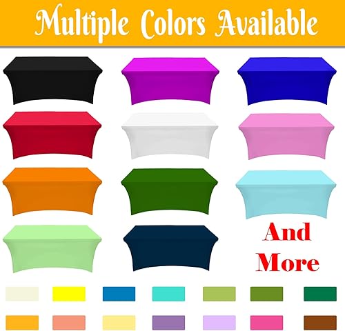 Miniatura 3 de Mantel personalizado con logotipo de negocios, imagen, fundas de mesa de elastano personalizadas de 4 pies, 5 pies, 6 pies, 8 pies, mantel