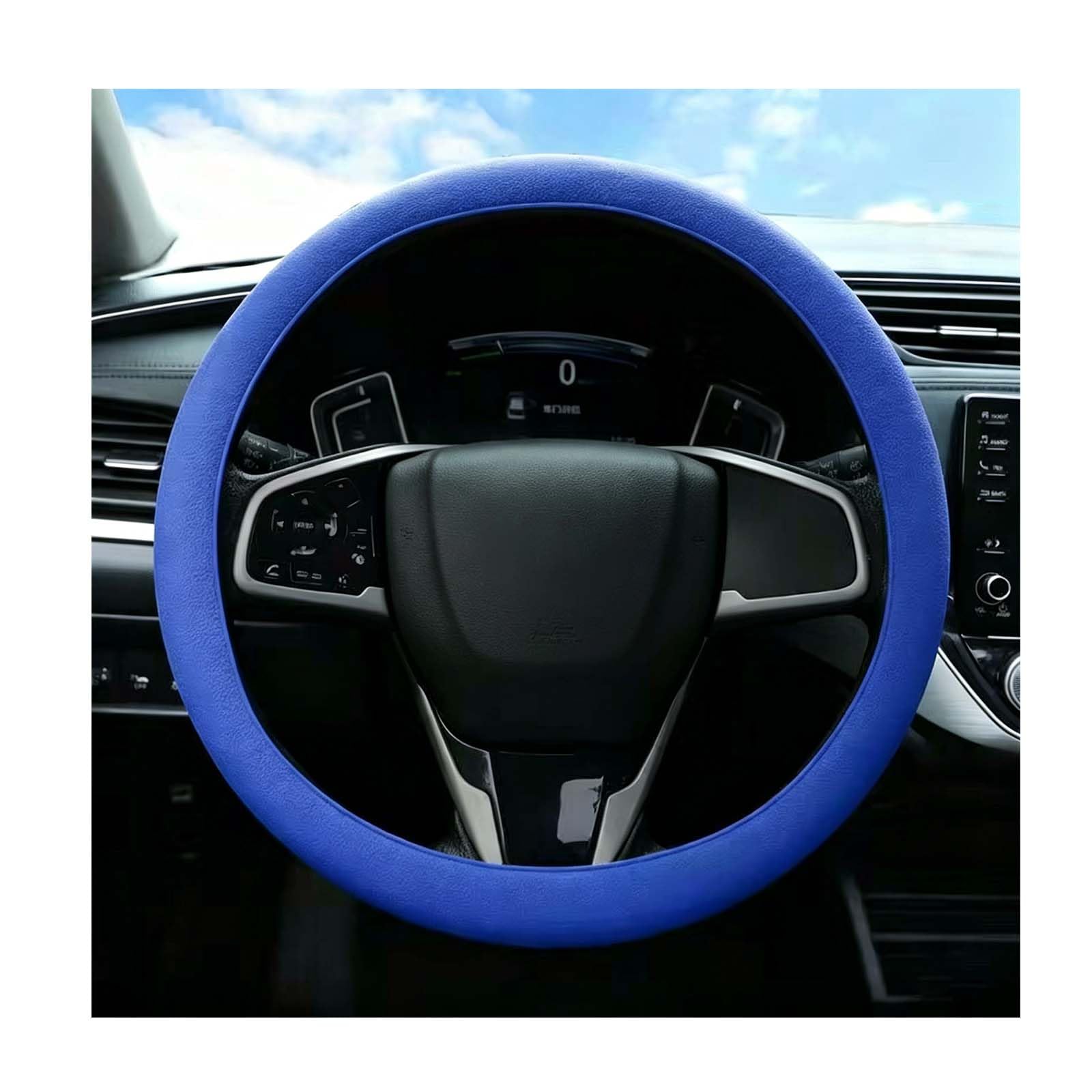 LKILFUWX for Renault Twingo III/5-türer (ab Bj.2019 (Facelift)) Steering Wheel Cover, Non-slip Silicone Steering Wheel Protector, Soft Elastic Grip Wheel, Car Interior Accessories,C