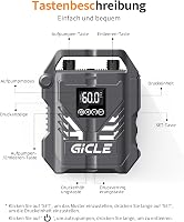 Gicle 60PSI elektromos SUP pumpa kétfokozatú gyors feltöltéshez autós 12V csatlakozóval 6