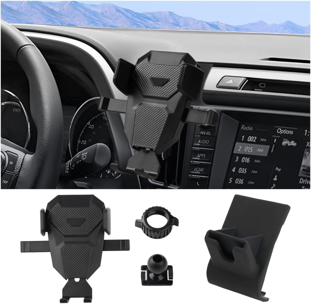 Karltys Cell Phone Holder for Toyota RAV4 2013-2018 Accessories Car Mobile Phone Holder Air Vent Mount for 4-7 Inch Phones Thick Case Friendly Fully Adjustable Stand