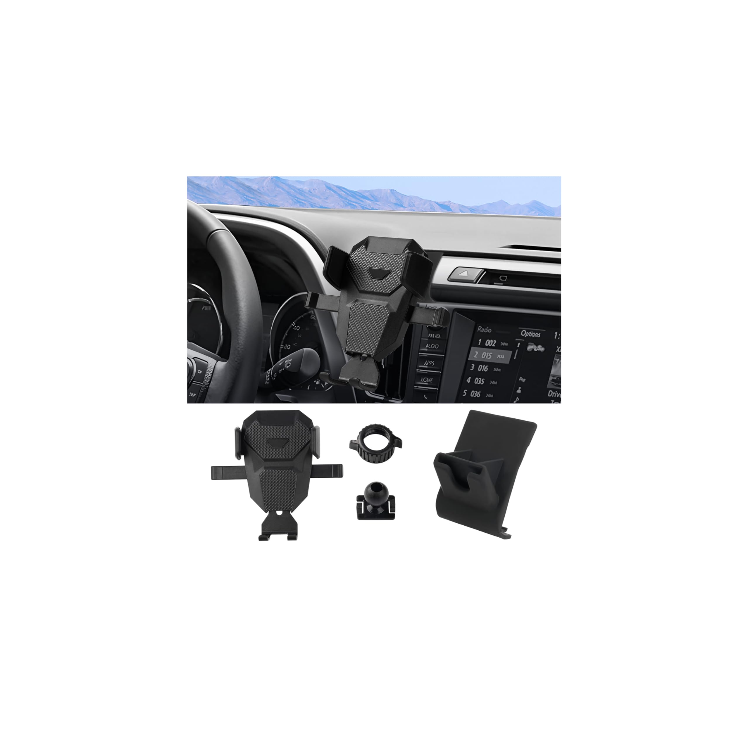 Karltys Cell Phone Holder for Toyota RAV4 2013-2018 Accessories Car Mobile Phone Holder Air Vent Mount for 4-7 Inch Phones Thick Case Friendly Fully Adjustable Stand