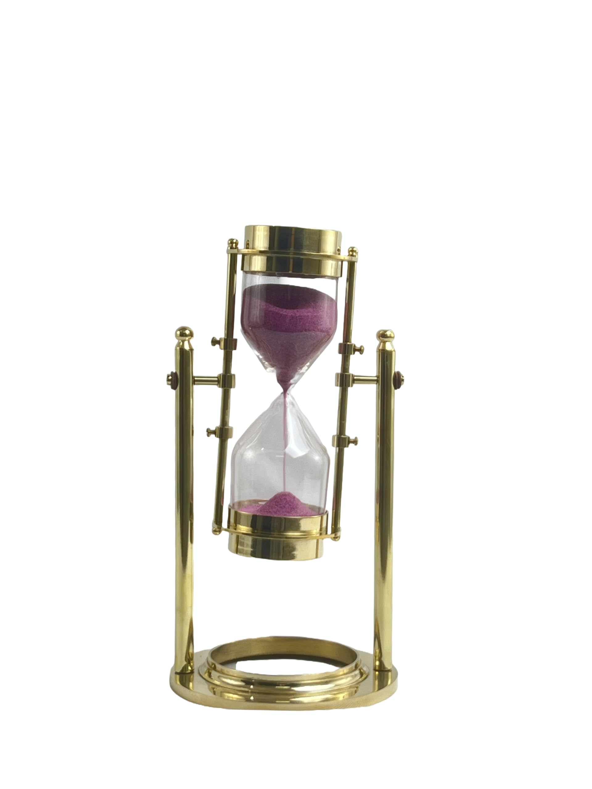 Reloj de cristal de 5 minutos con temporizador de arena de latón con brújula, ideal para hacer ejercicio, hacer té, decoración de mesa de estudio, tema de decoración náutica antigua
