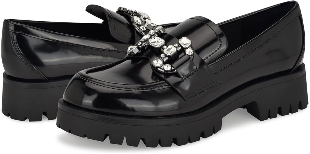 Amazon.com | Nine West Women's Glammy Loafer, Black Patent
