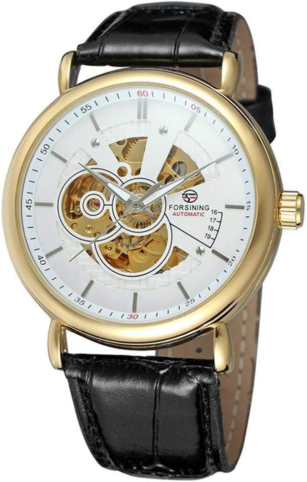 DDsunny Mens Watches Skeleton Mechanical Clock Men Leather Strap Man Business Watch 3
