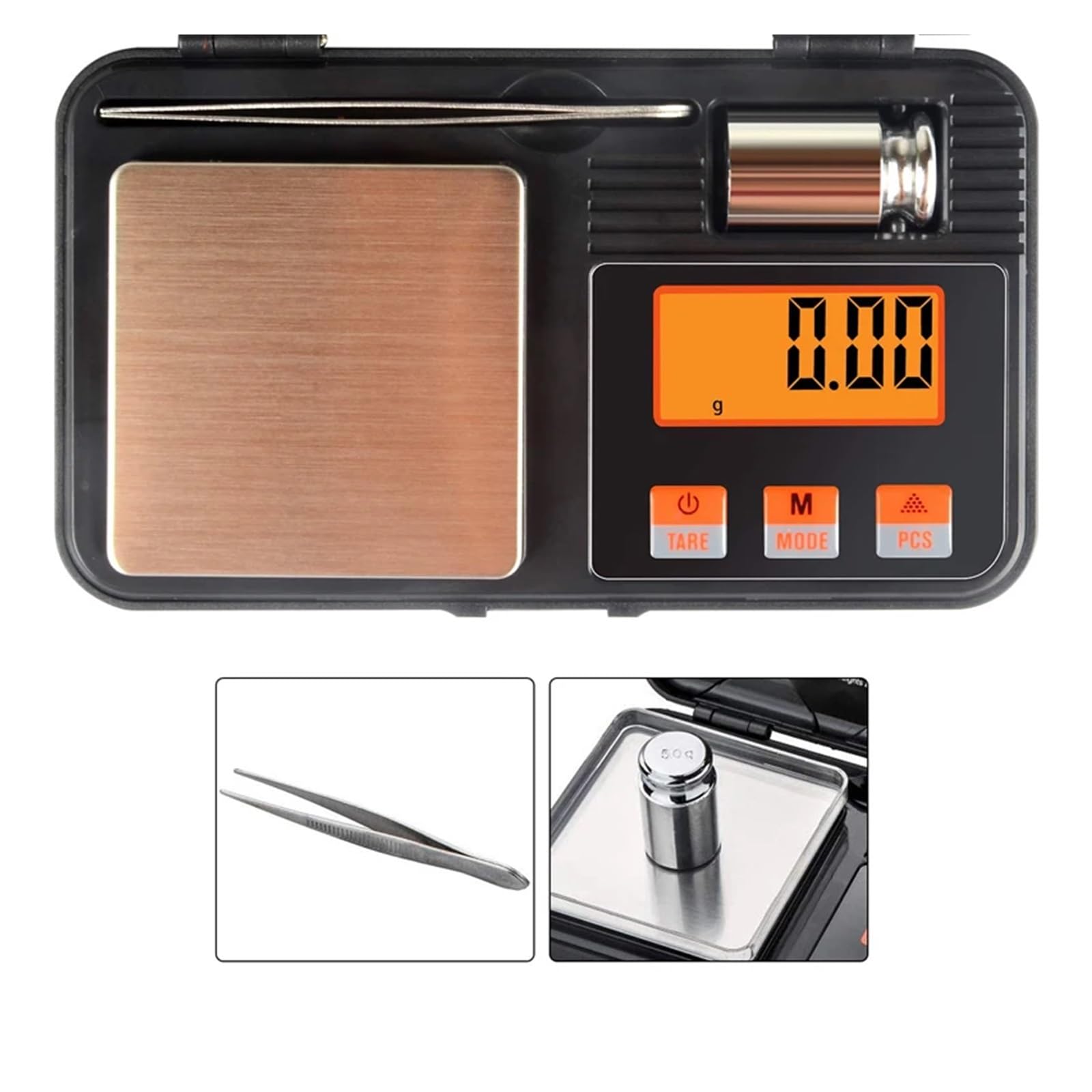 Balance numérique de Poche 200 g/50 g, Mini Balance de précision Professionnelle, Poids d'étalonnage au Milligramme (200 g x 0,01 g)