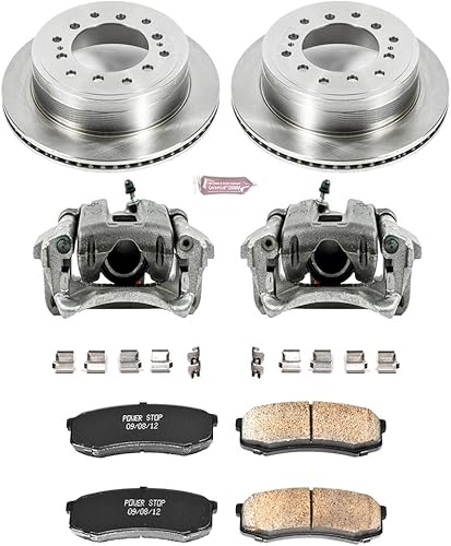Miniatura 2 de Power Stop KCOE5875 Autospecialty Kit de freno de repuesto original de 1 clic con pinzas para Lexus GX460 2010-2022, Toyota 4Runner 2010-2023