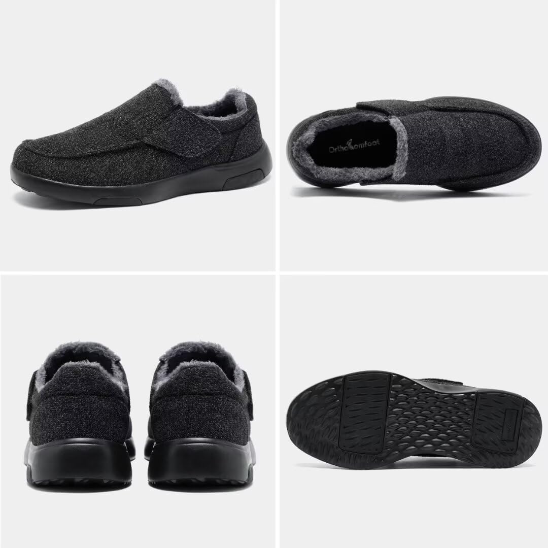 OrthoComfoot Mens Orthopedic Slippers Shoes with Arch Support: Plantar Fasciitis House Slip On Loafers, Comfortable Moccasin Mule Clogs for Indoor Outdoor - Image 4