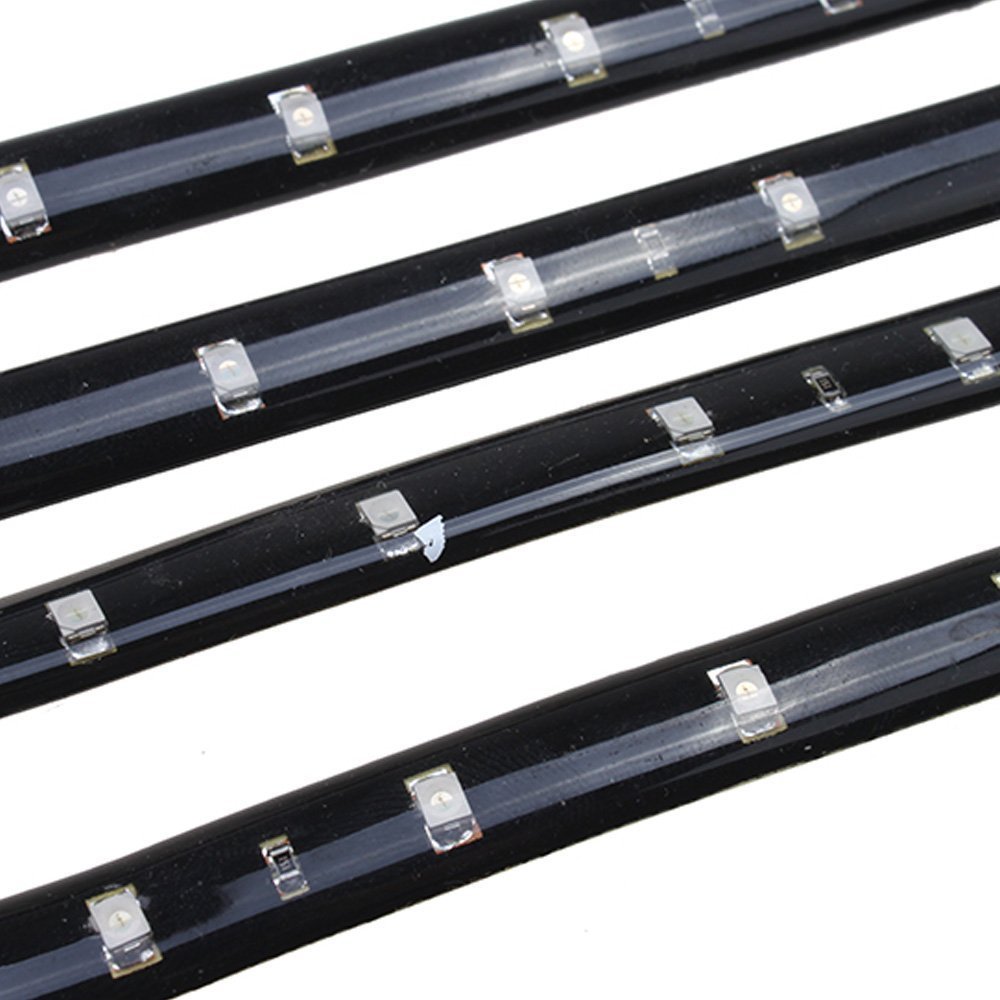 8 X 30cm 15SMD Blau LED Auto KFZ Innenbeleuchtung Streifen Strip Leiste Lichterkette Wasserdicht DC 12V (Blau 8pcs)