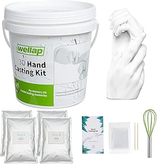 Wellap Handabdruck Set für Familie 4-6 Hände, Gipsabdruck Set Hand und fuß mit natürlichen Materialien - Für Valentinstag,...