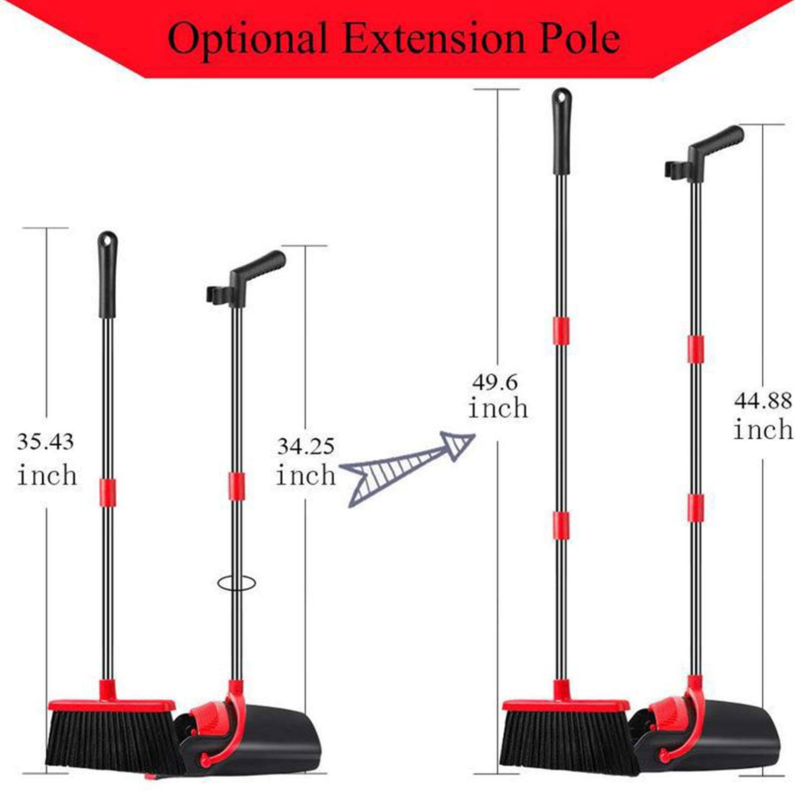 Amazon.co.jp: ちりとり付きほうき 延長可能な長いハンドル付きセット