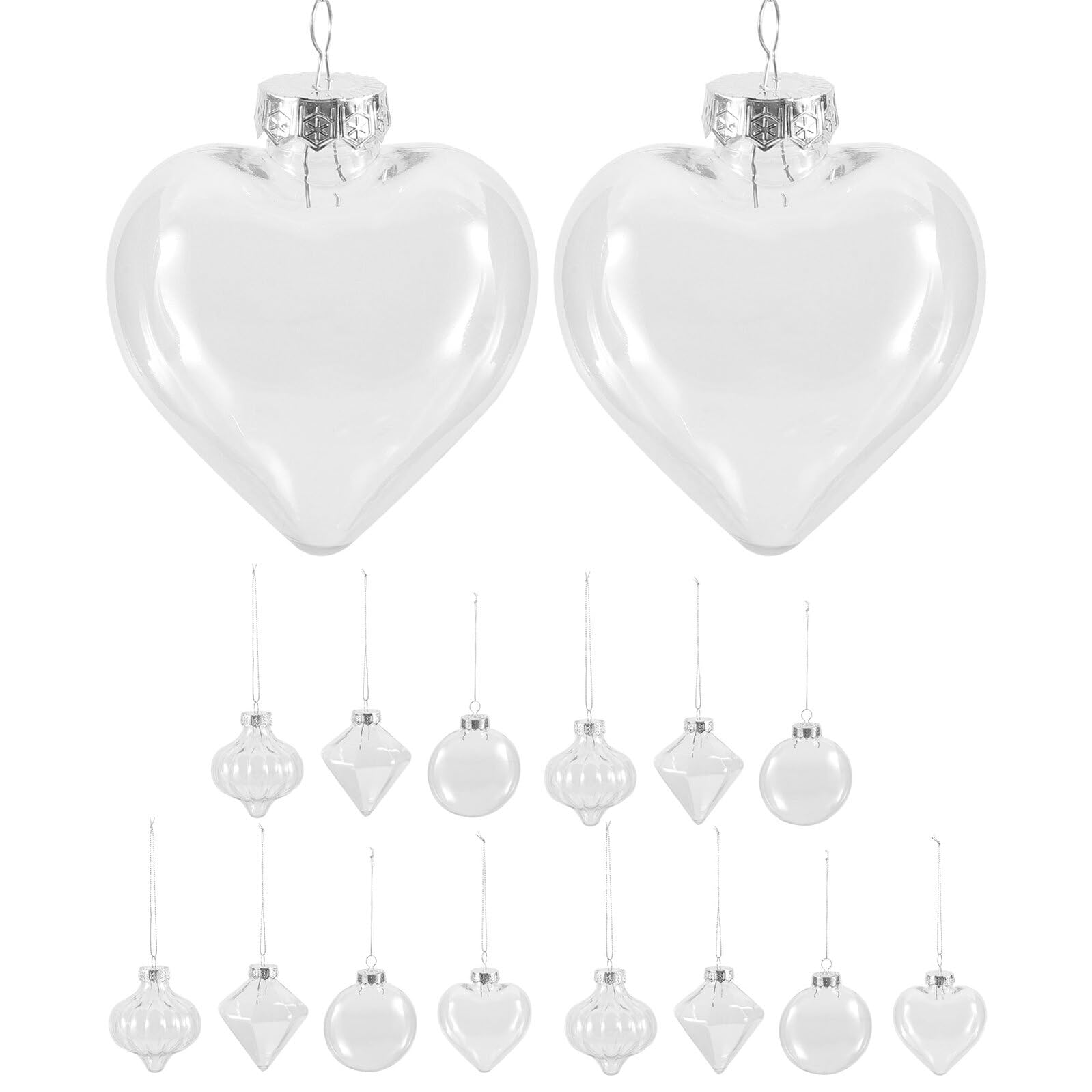 Toyvian 16 Palline di Natale Trasparenti in Plastica Vuote da Appendere Decorazioni Sospese per Albero di Natale e Feste Set Riempibile per Addobbi Natalizi Fai da Te Uso Interno ed