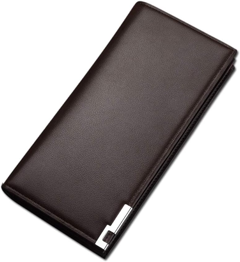 PULABO Mens Long Style Leather Wallet Card Case Cash Receipt Holder Organizer