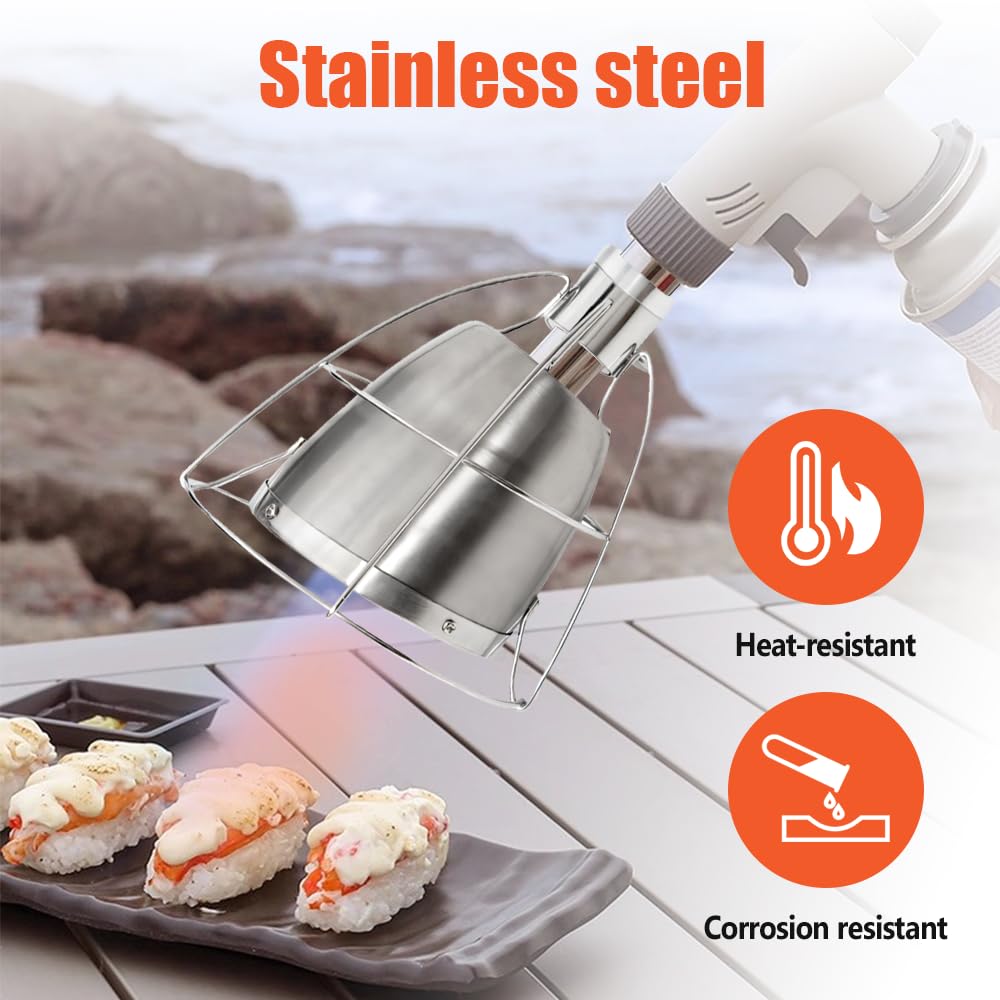 Accesorio de cabeza de soplete de cocina, de acero inoxidable, soplete de mano para pistola de pulverización de 16 mm a 23 mm (linterna no incluida)