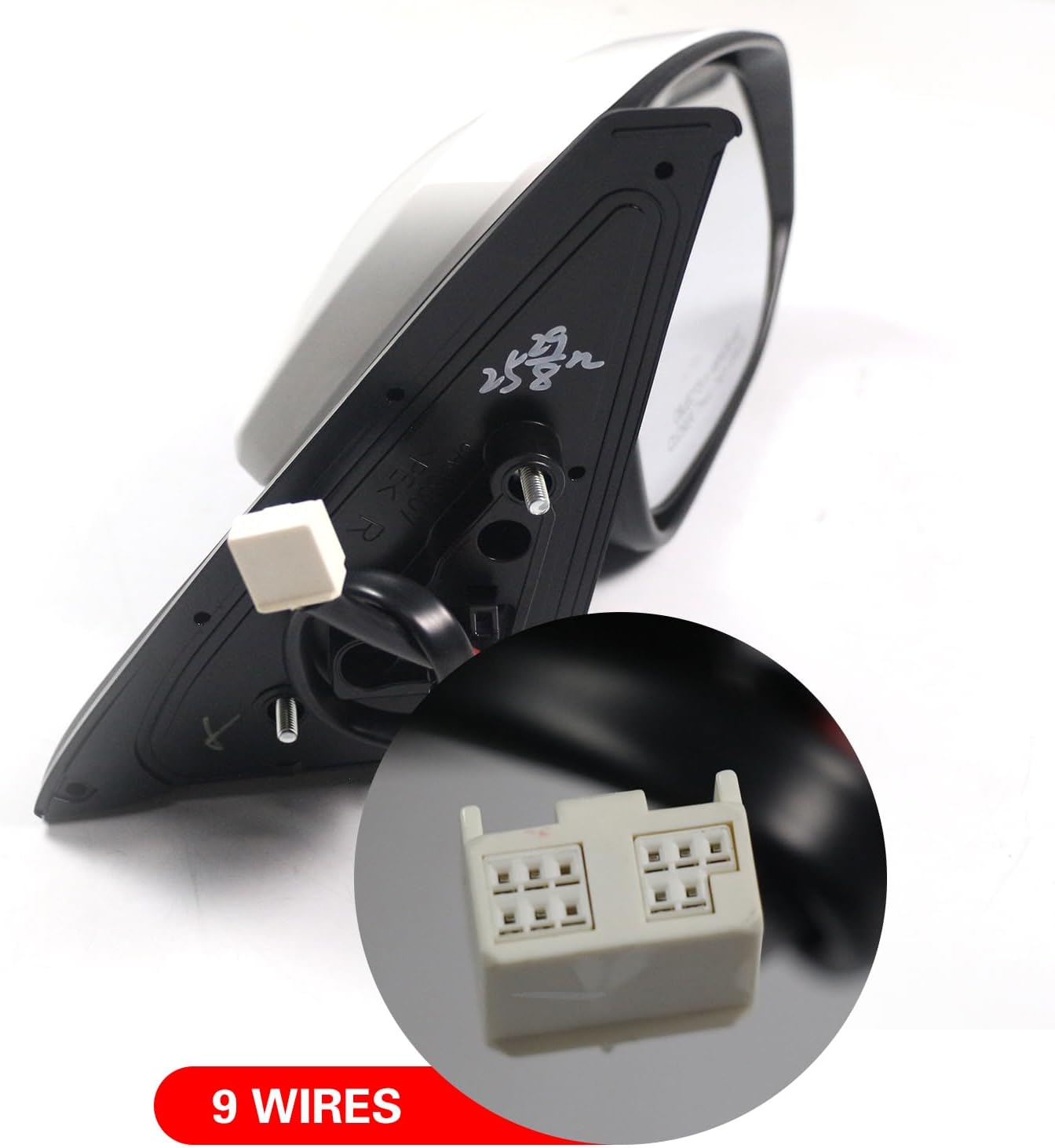 Marretoo for Toyota 4Runner 2014-2024 Left DriverSide Mirror Assembly replacement for 4Runner Accessories WHITE (LH) 9 Pin TO1320312 8794542160C0