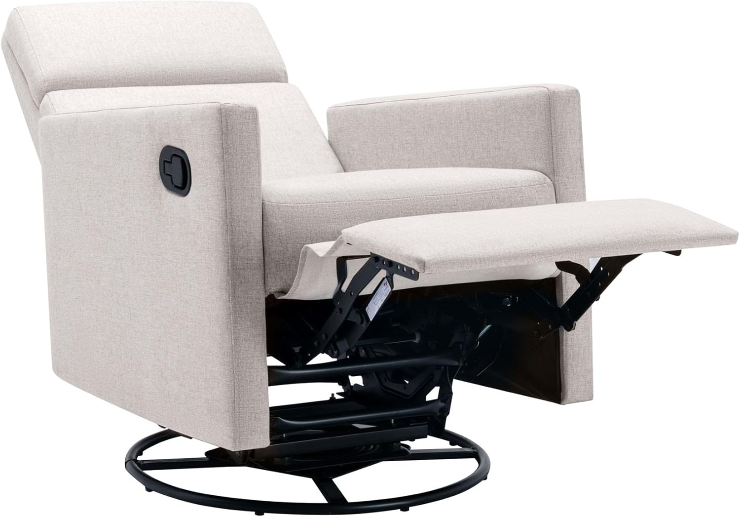 Boucle Recliner Gliders for Nursery, Lazy Rocker Recliner Chair & Swivel Reclining Sofa Chair with Adjustable High Back, Upholstered Cushions,Metal Base (Oatmeal)