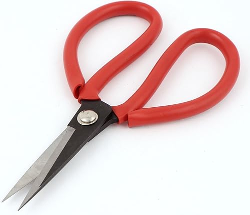 IIVVERR Inicio Cocina Tijeras Cortadoras de Metal con Agarre Recubierto de Goma Roja 7.5 in Largo (Cocina de casa Red Goma recubierta con agarre