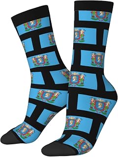 Sports Mid-Calf Socks Flag Of Viciebsk, Belarus Novelty Casual Cozy Dress Adult Funky Crew Socks For Women Men