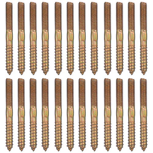 TEHAUX Double-Head Threaded Screws Self-Attack Bolts 50 Pcs Zinc-Plated Carbon Steel for DIY
