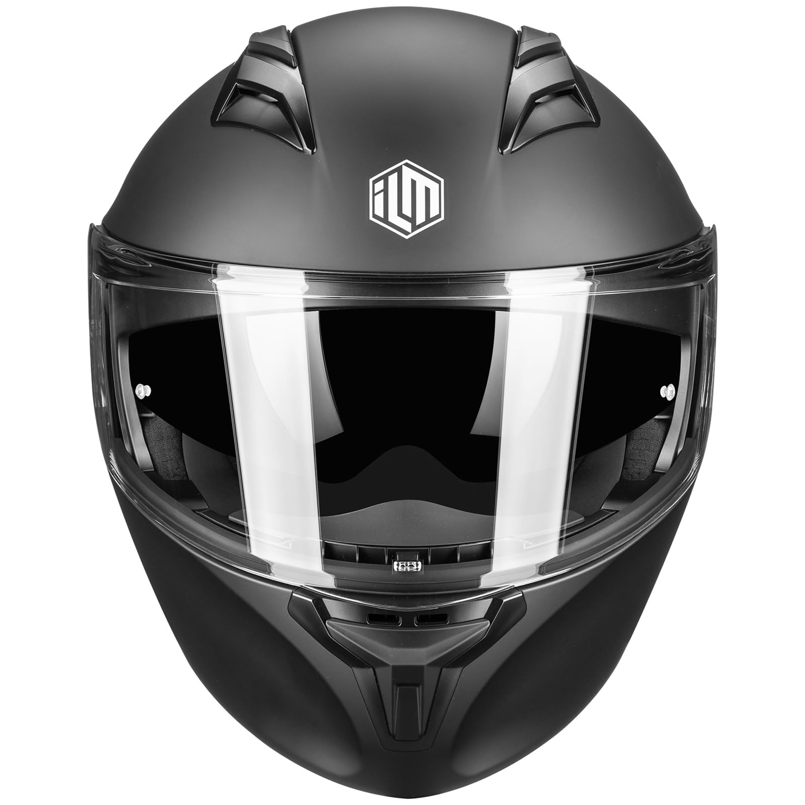 ILM Składany kask motocyklowy Mężczyźni Kobiety ECE 22.06 z podwójnym wizjerem kask integralny model FF959, matowa czerń, M