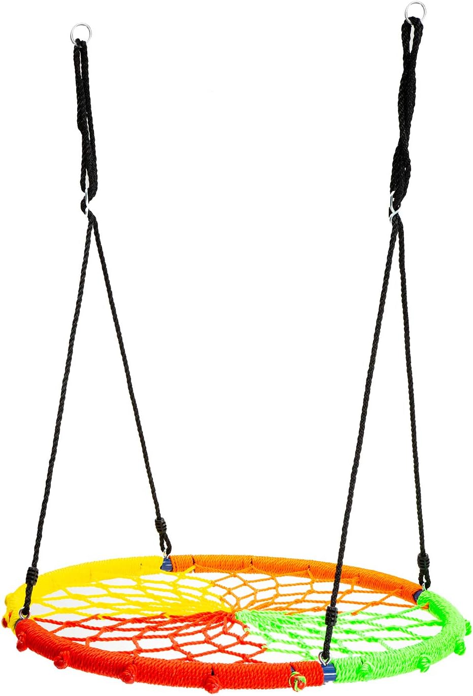 Wonline 40’’ Spider Web Tree Swing, 330lb Weight Capacity, Indoor/Outdoor Net Swing for Kids 40" Spider Net Colorful