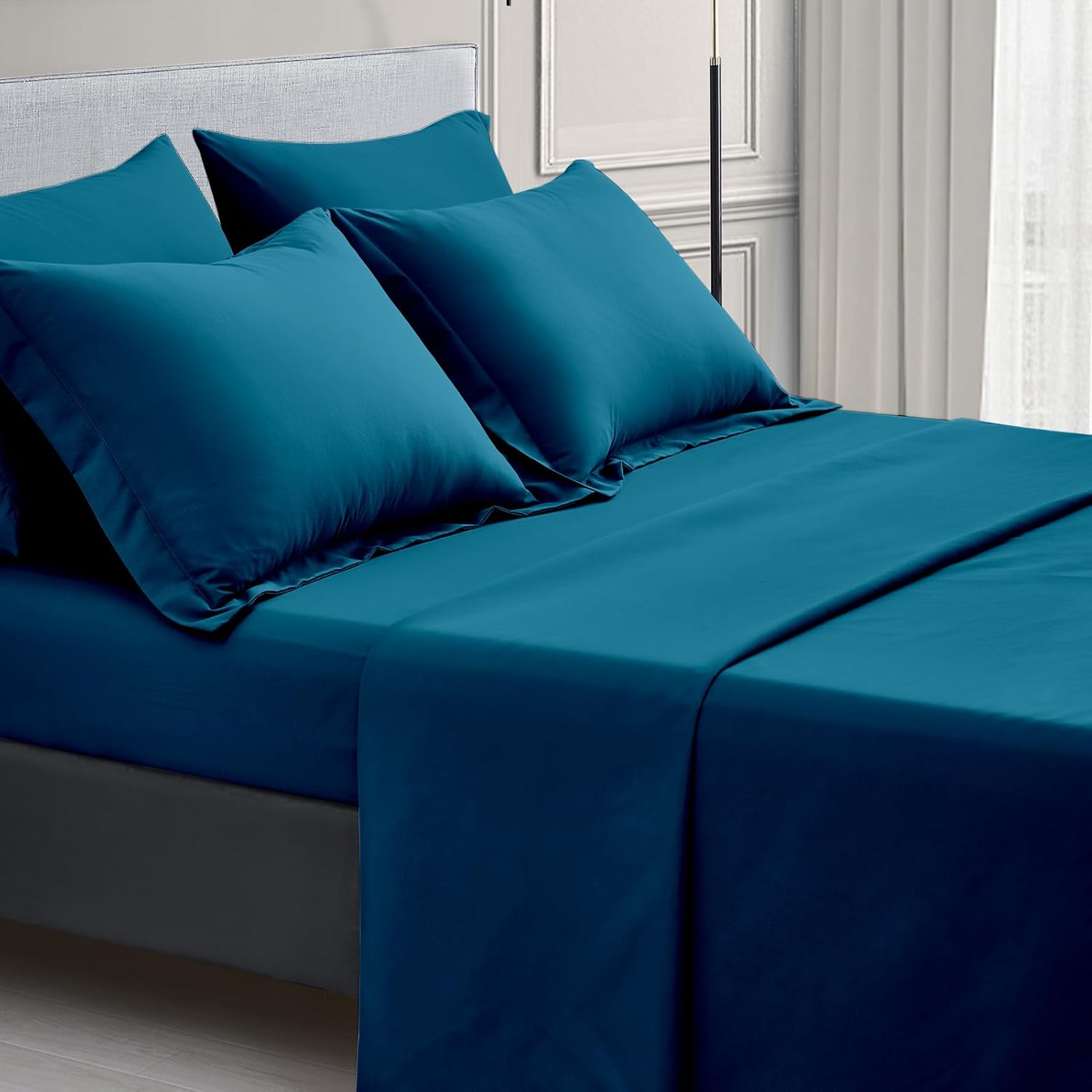 Maple&Stone Full Size Comforter Set 7 Pieces Bed in a Bag - Down Alternative Bed Set with Sheets, Pillowcases & Shams, Soft Reversible Duvet Insert, Teal - Image 4