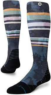 Brong Snow Socks - Calcetines de esquí acolchados con estampado de teñido anudado, color azul marino
