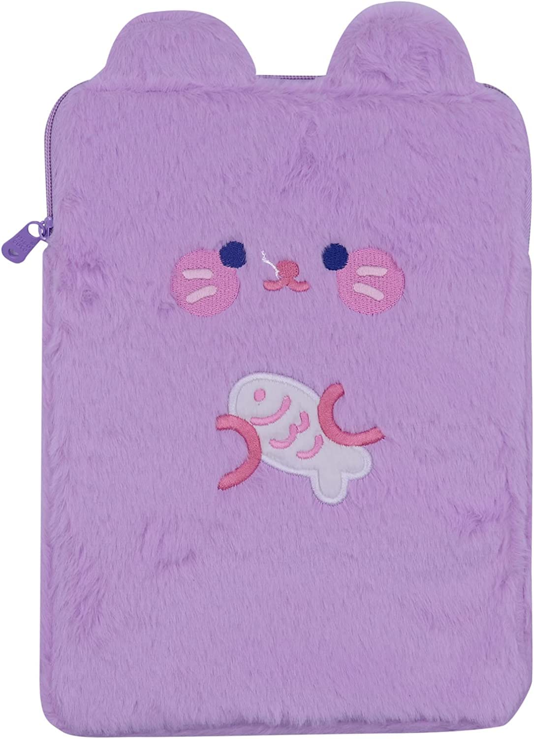 LUYAO 9-11 Inch Cute Tablet Sleeve Bag Plush Rabbit iPad Protective Case Tablet Cover Zipper Carrying Storage Bag for Women Girls Computer Accessories