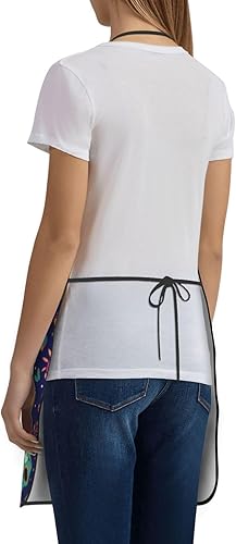 Miniatura 10 de Woyaba Delantal de calavera de azúcar, delantales de cocina para hombres y mujeres, delantal de cocina, delantal de chef, delantales de jardín