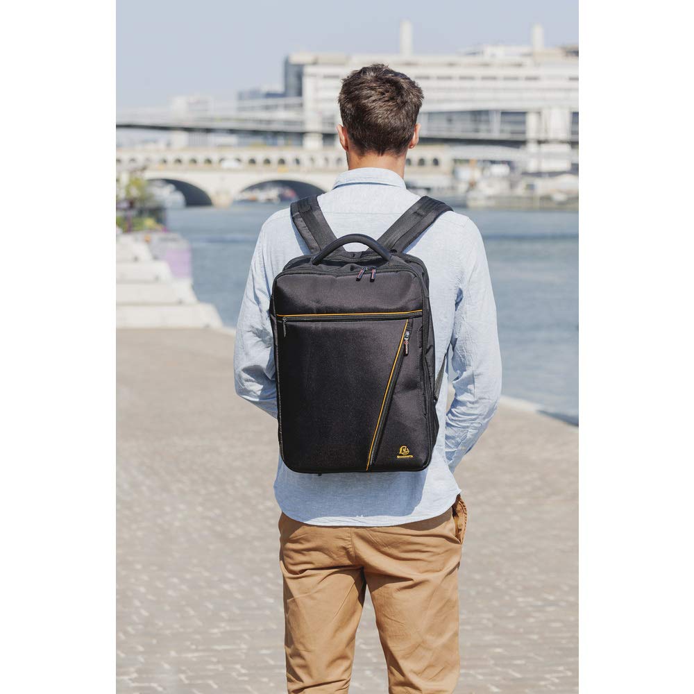 Exacompta 17734E Exactive, Borsa Zaino Nera Per Laptop 15.6 Pollici e Tablet, Poliestere di alta qualtià, Tasche Funzionali Per Riporre Vari Oggetti