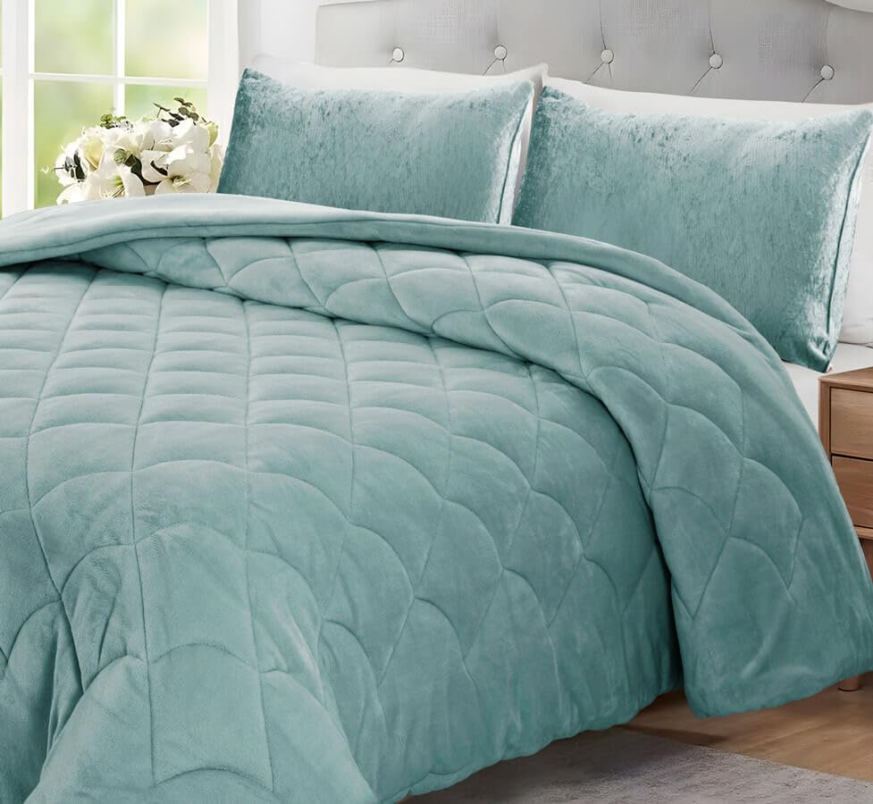 Edredón de Terciopelo con Interior Sherpa Borreguillo y Relleno de Fibra de REIG MARTÍ Lahar (C04, Cama 135cm)