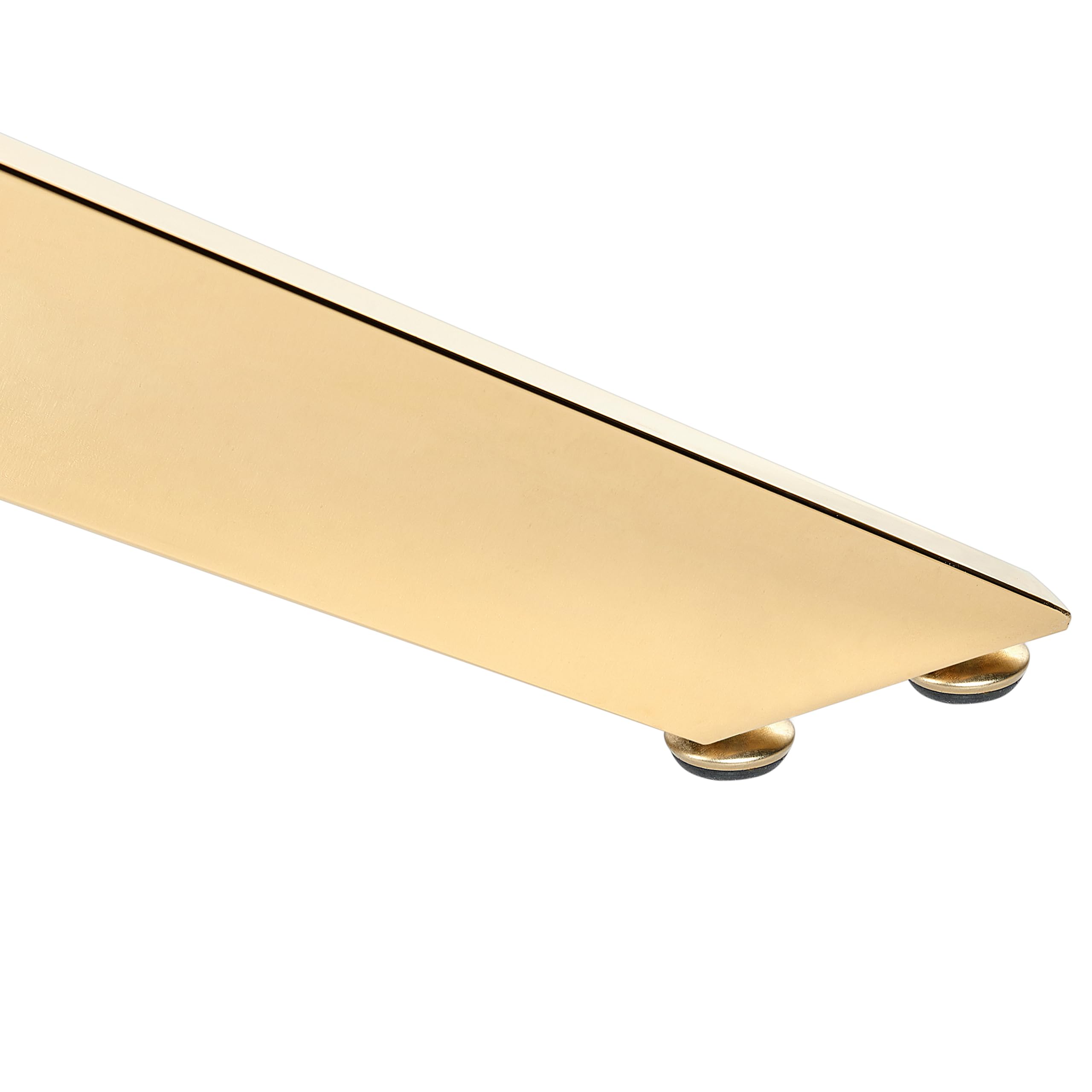 Beliani Mesa de Comedor Redonda Glamour ⌀120 cm Tablero de Vidrio Templado Patas Doradas Maramo