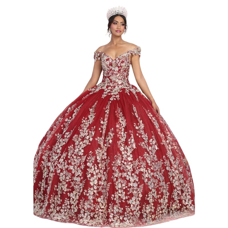 Dresses for Women - Quinceanera Dress Off The Shoulder Sweetheart Embroidered Long Plus Size Dress Sweet 16 Ball Gown