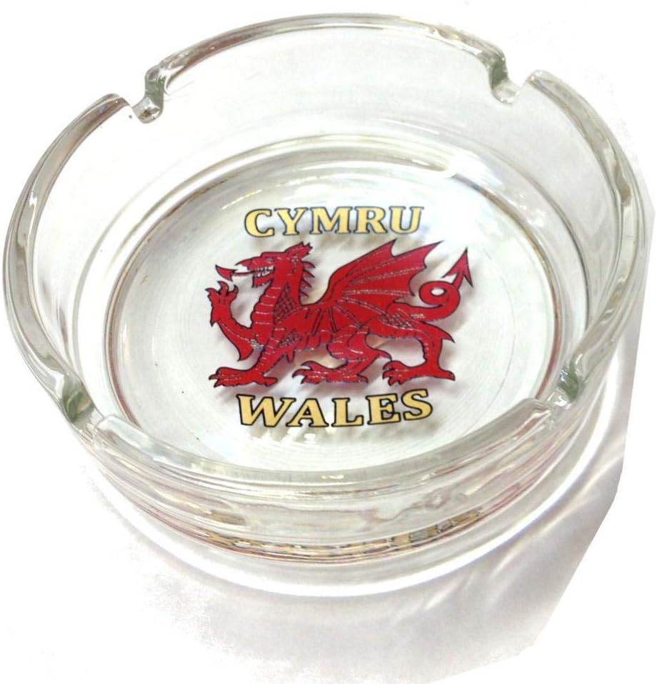 Wales Welsh Dragon Glass Ashtray [wh70]