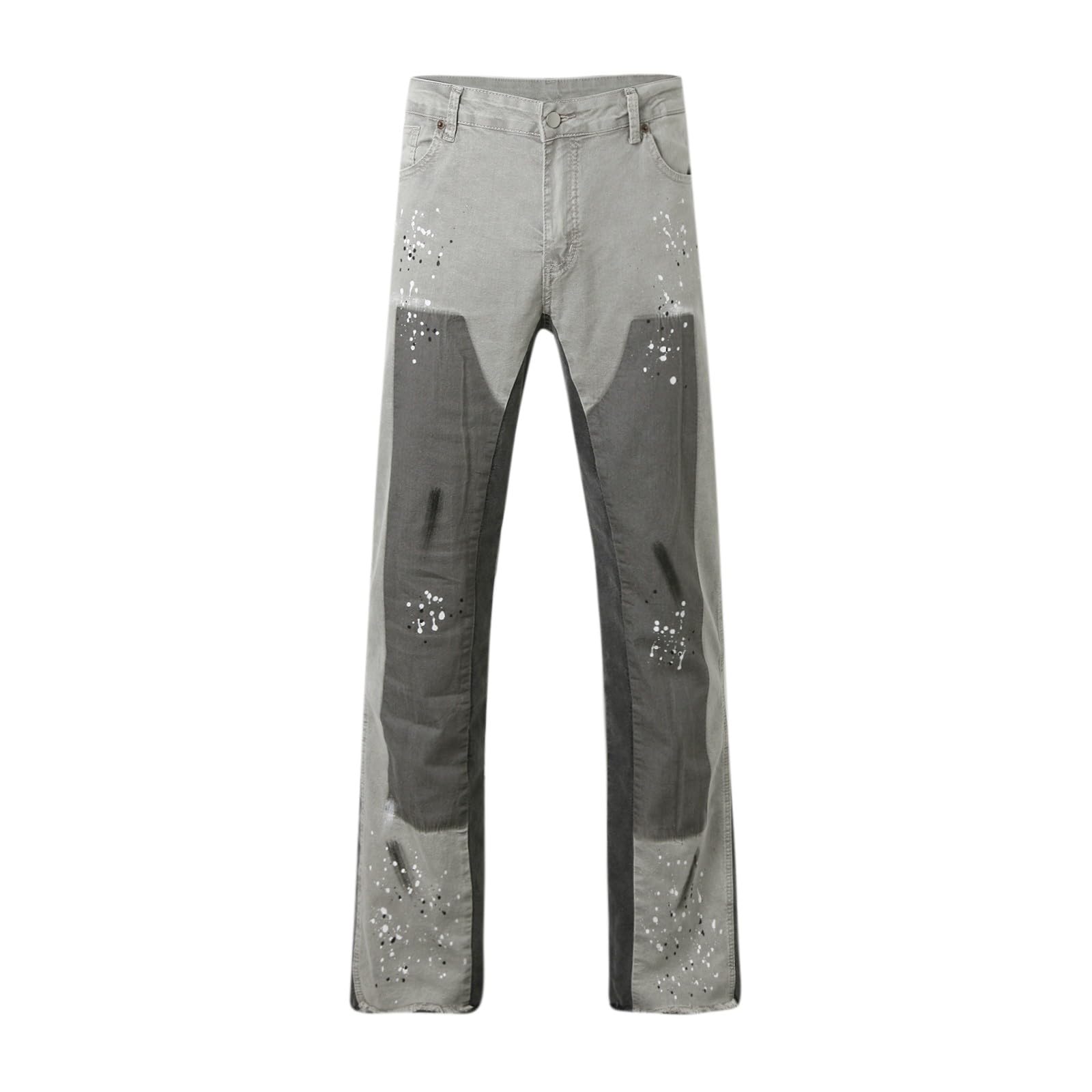 Jeans da uomo patchwork, slim fit, in denim, Y2K, alla moda, con effetto washed, per il tempo libero, pantaloni casual da uomo, stampati, semplici, versatili