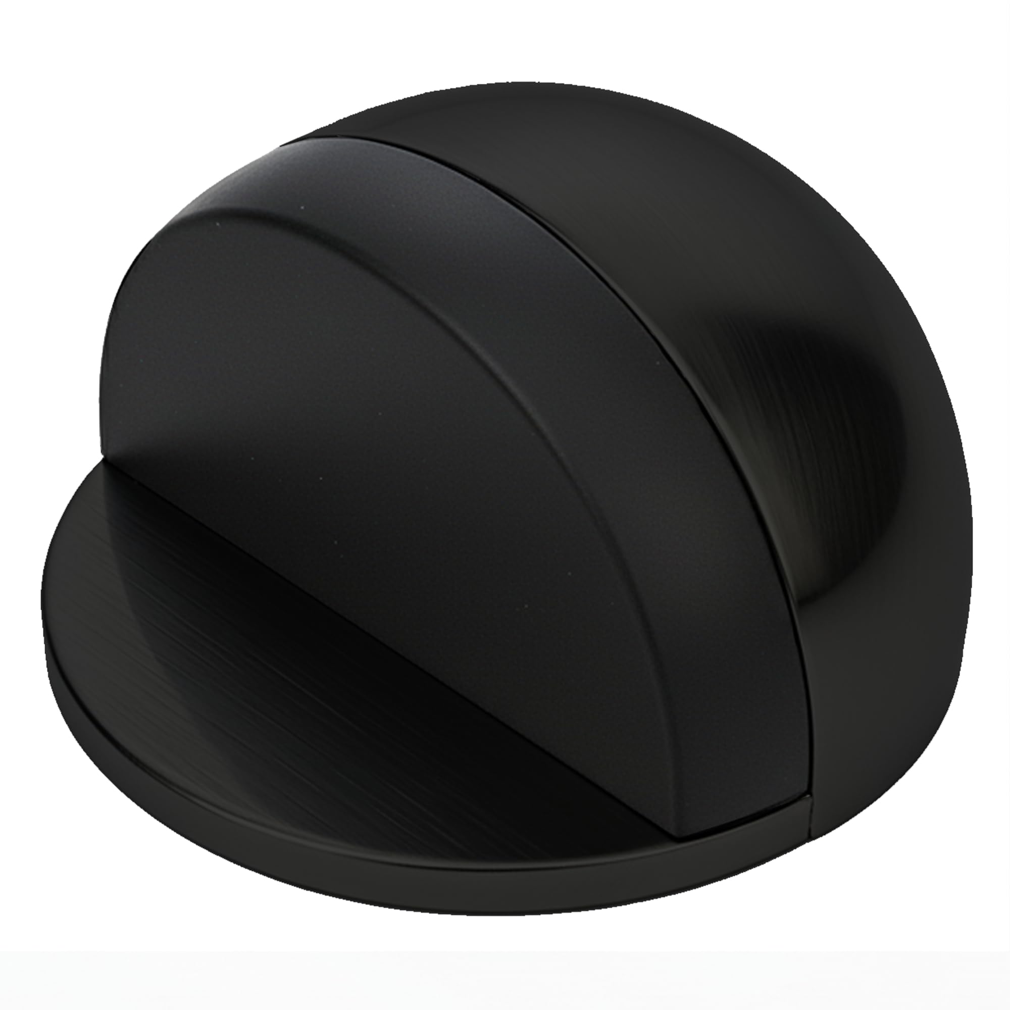 3M Self Adhesive Door Stop, 2-in-1 Installation with Tape or Screws, Floor and Wall Mounted Door Stopper with Noise Dampening Rubber, Door Stoppers (Black, Pack of 1 (Half Moon))