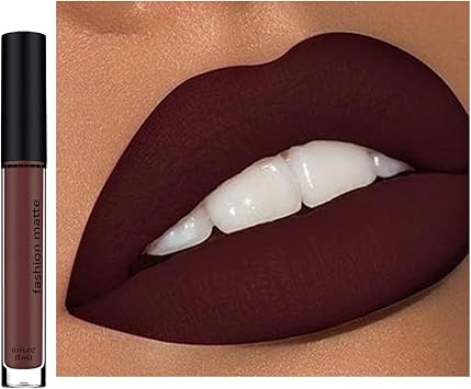 Matte Dark Brown Liquid Lipstick - Long Lasting, Waterproof, Non-Sticky, Full-Coverage Lip Gloss