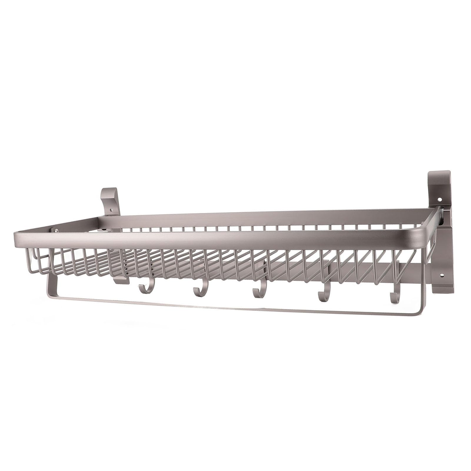 Estante para Toallas de baño con Ganchos |Aluminio montado en la Pared |Hogar